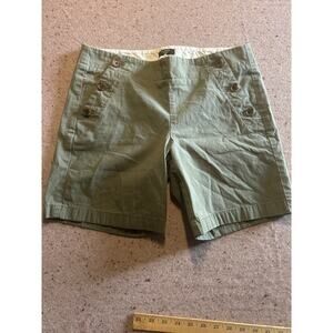 J. Crew Sailor Style Stretch Shorts Women's 4 Olive Green Coastal Preppy